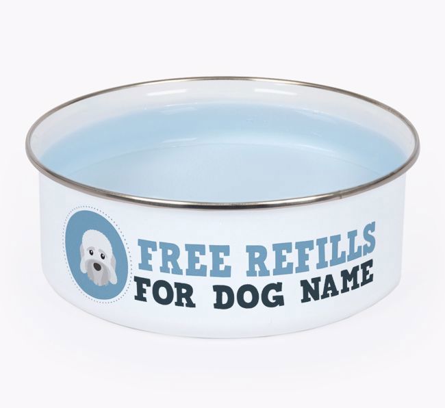 Free Refills: Personalized {breedFullName} Enamel Dog Bowl